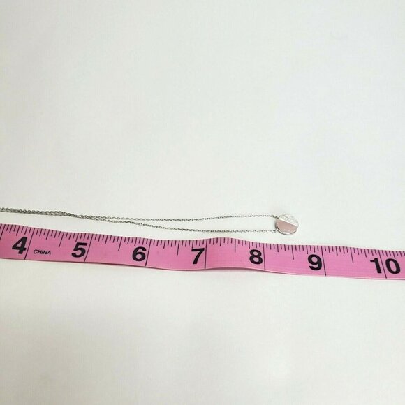 Women's Silver Toned Necklace Circle Pink Dainty - Picture 2 of 2